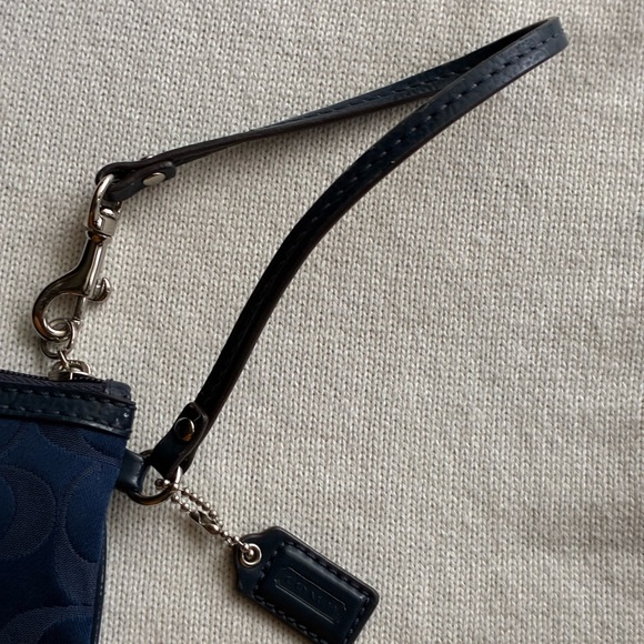 Coach Navy Blue Sequin Wristlet - Picture 7 of 10